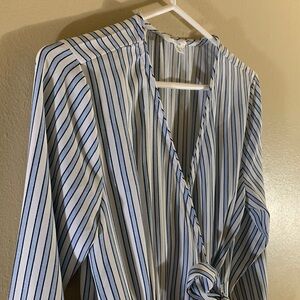 Time & Tru Striped Wrap Dress S (4-6)